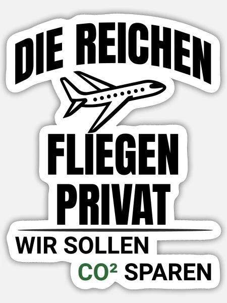 Abstraktes CO2 Klimaschutz Design - Sticker Größe S (10 x 10 cm) - Mattweiß