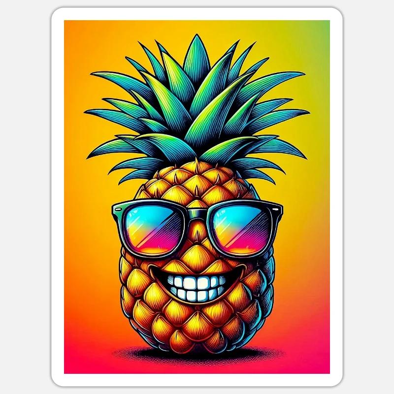 Pineapple - Sticker size S (10 x 10 cm) - white matte