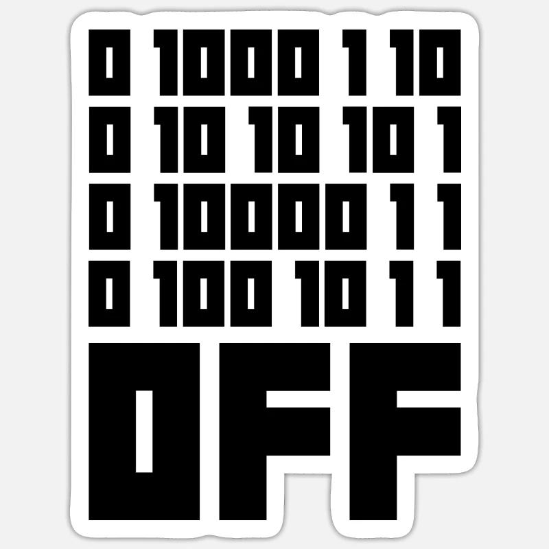 Binärcode F**k OFF – Nerd Humor & Geek Code Sticker Größe S (10 x 10 cm)