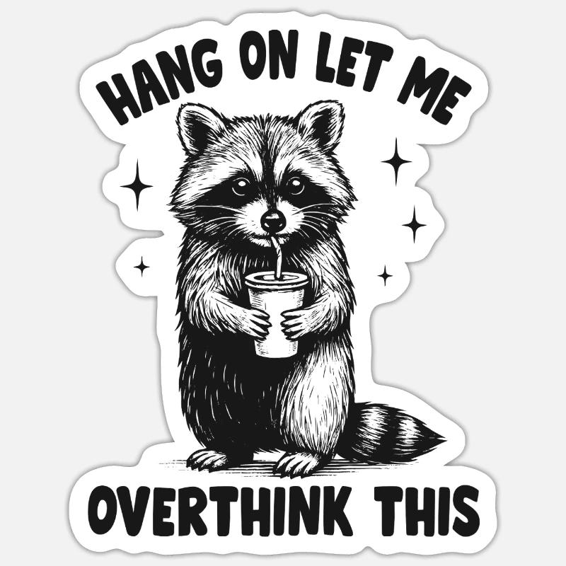 Raccoon Dialectic Reflective Satisfaction - Sticker size S (10 x 10 cm) - white matte
