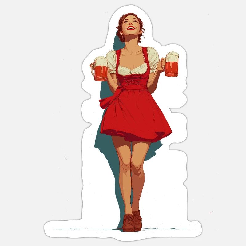 Beermaid - Sticker size S (10 x 10 cm) - white matte