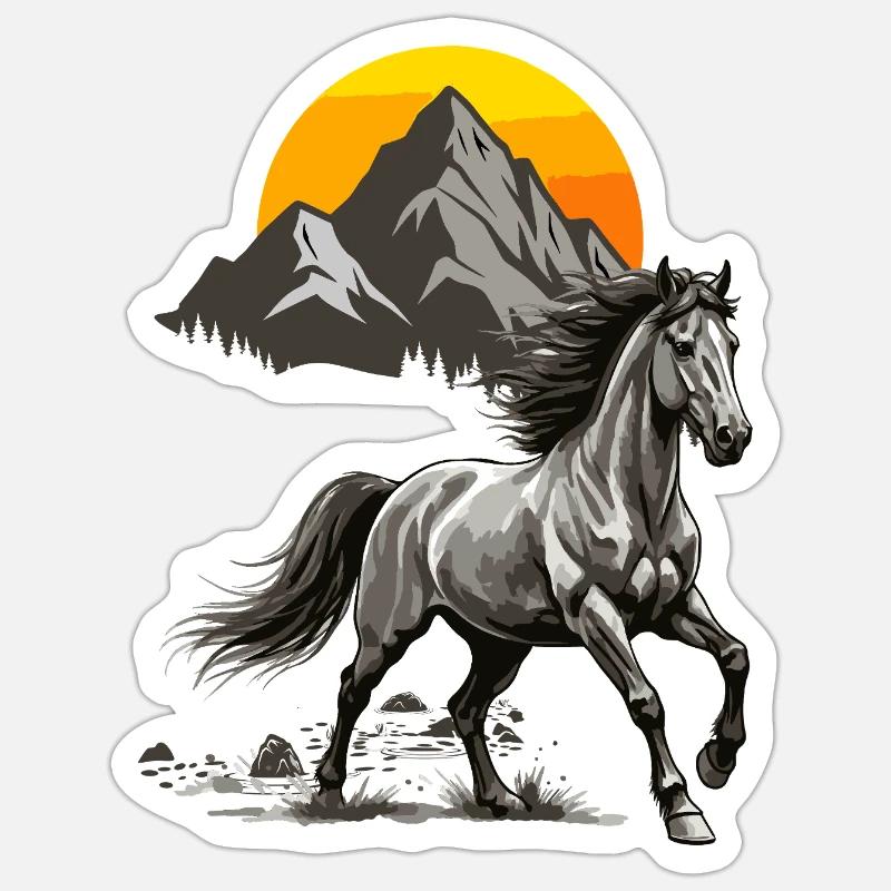 Galloping Summit Sunset Sticker size S (10 x 10 cm)