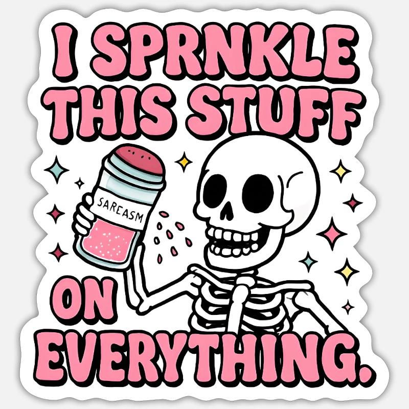 Skeleton Glows All Over - Sticker size S (10 x 10 cm) - white matte