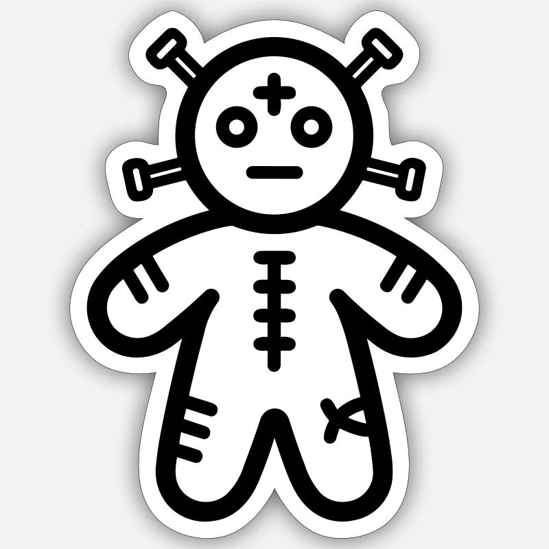 Voodoo Doll - Sticker size S (10 x 10 cm) - white matte