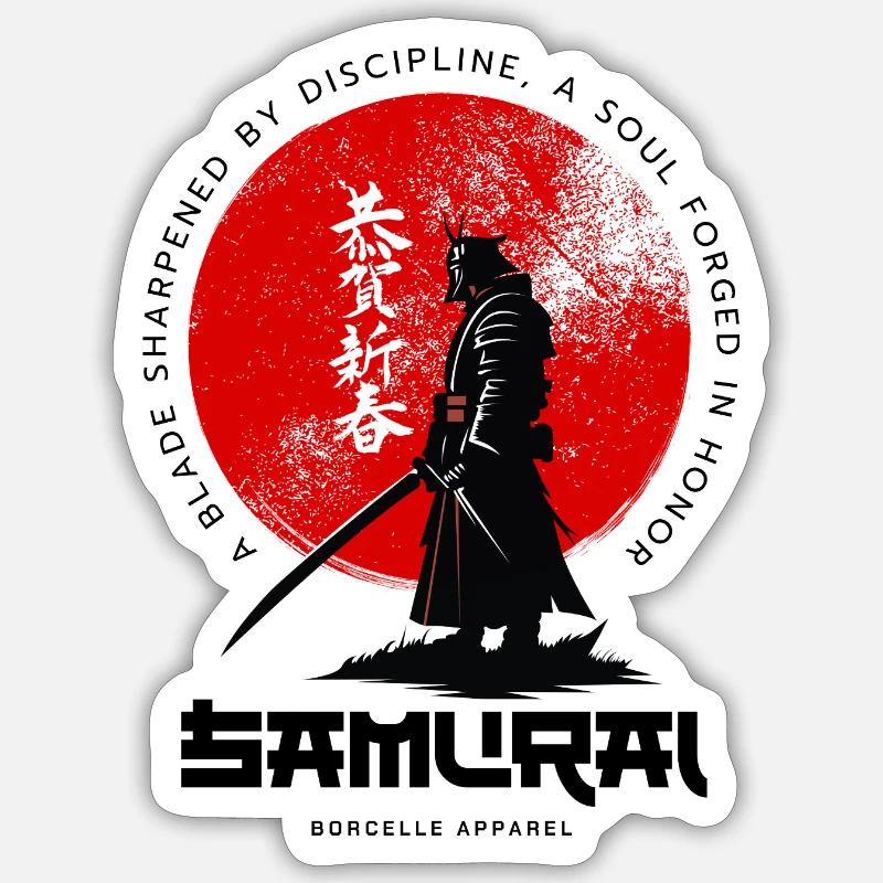 Samurai Moon Circle Sticker size S (10 x 10 cm)
