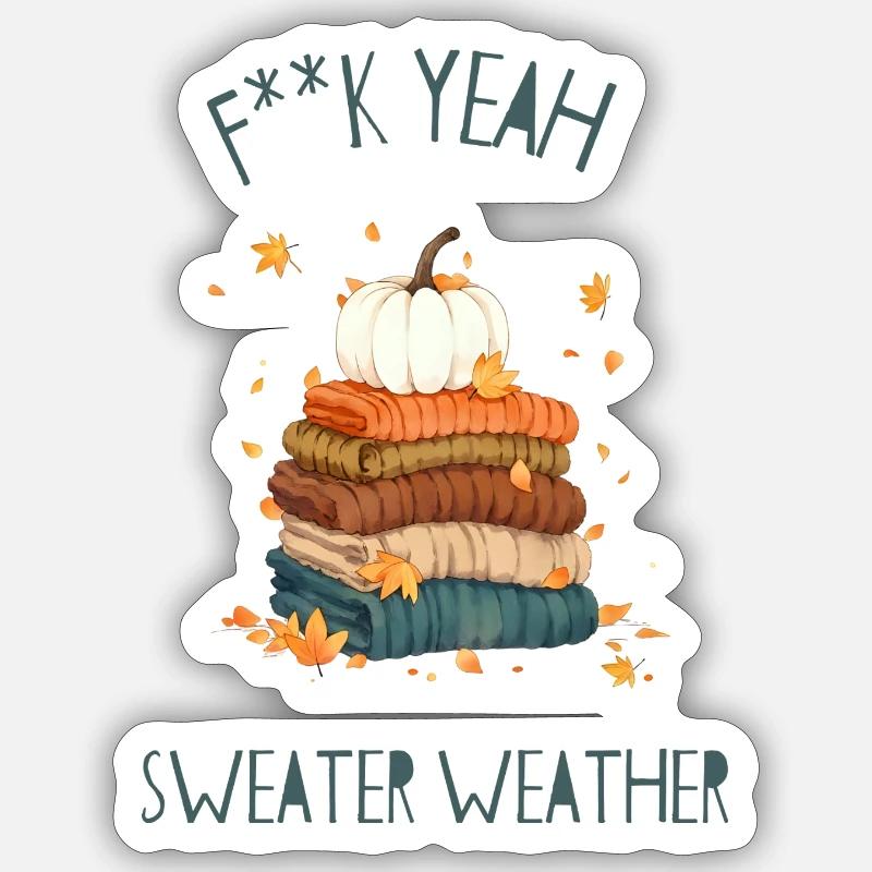 Pile de pulls automnaux Sticker taille S (10 x 10 cm)