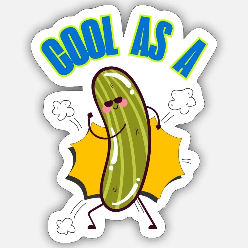 Cool_as_a_Cucumber phrases d’argot idiome - Sticker taille S (10 x 10 cm) - blanc mat