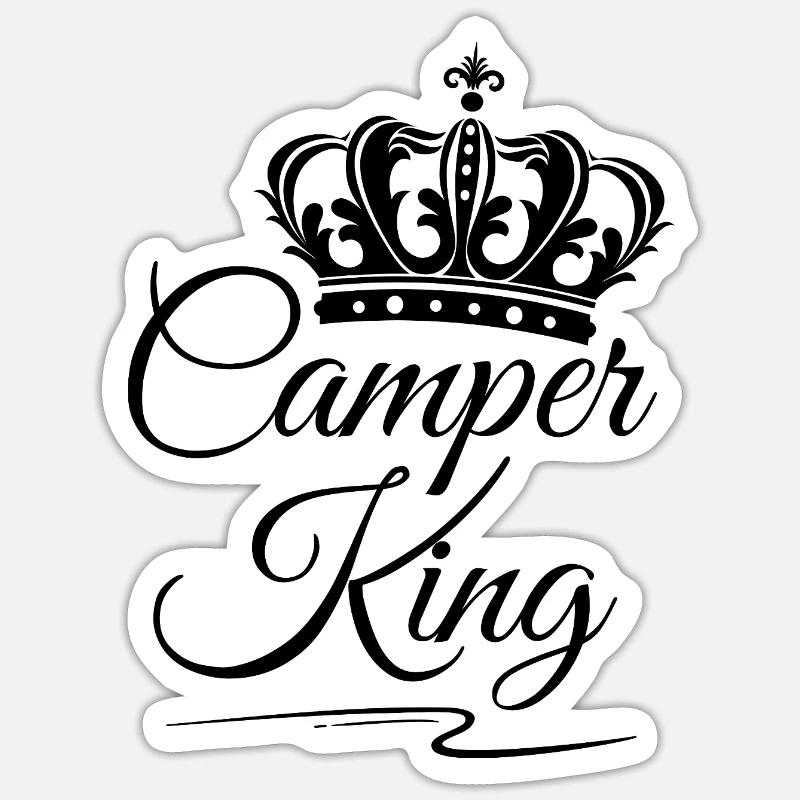 Camper King - Sticker size S (10 x 10 cm) - white matte