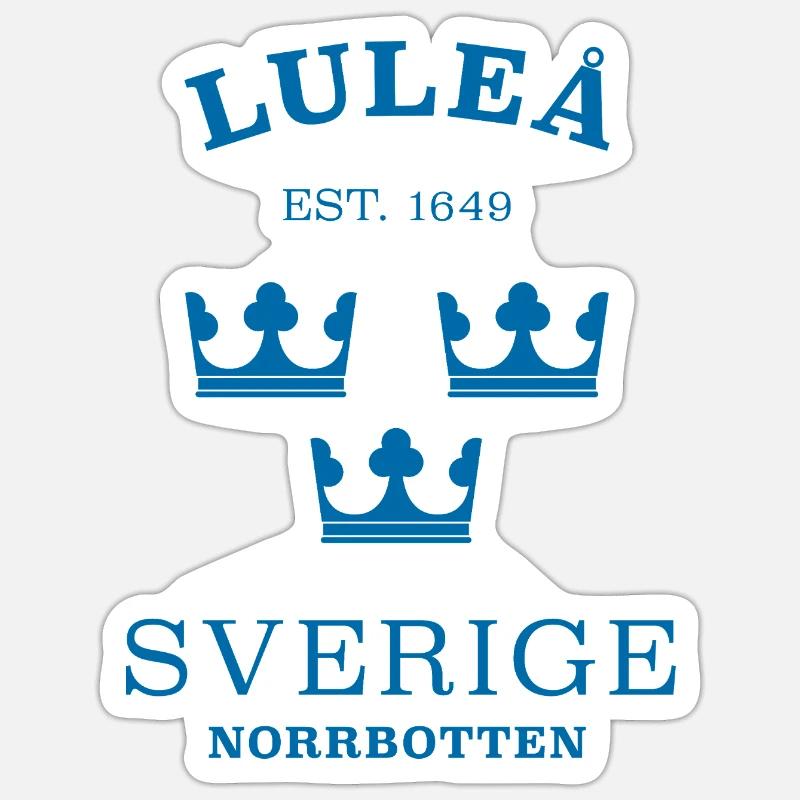 Lulea Sverige Suède - Sticker taille S (10 x 10 cm) - blanc mat
