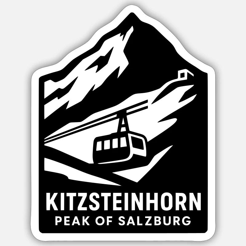 Alpes de Kitzsteinhorn - Sticker taille S (10 x 10 cm) - blanc mat