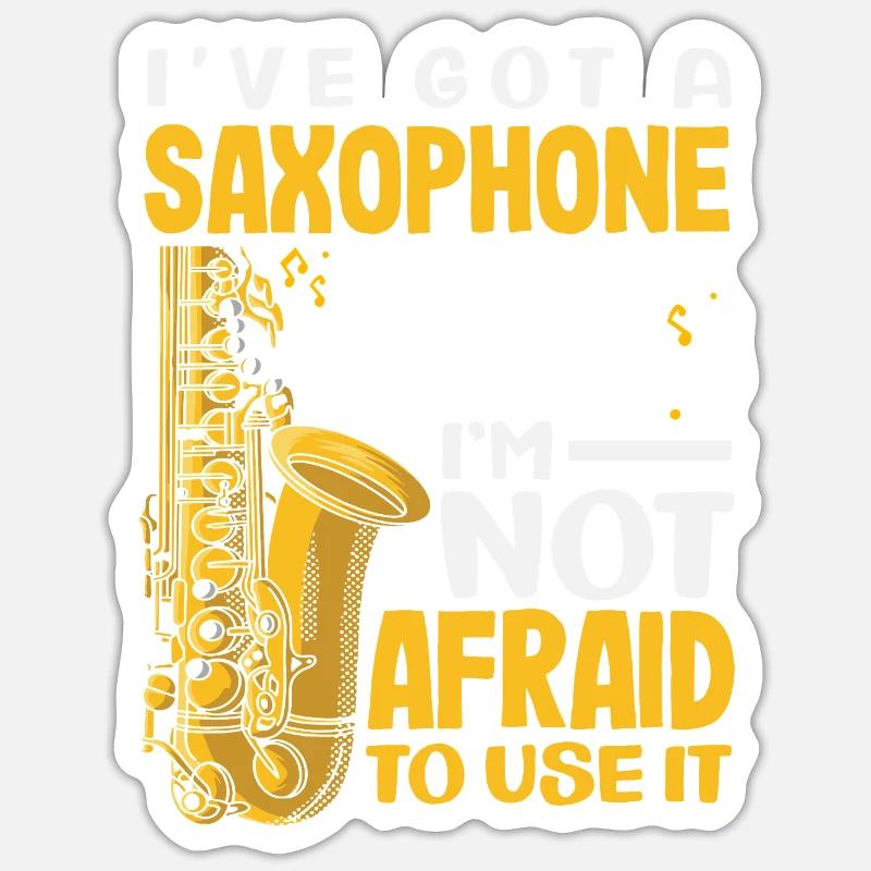 Saxophone - Sticker size S (10 x 10 cm) - white matte
