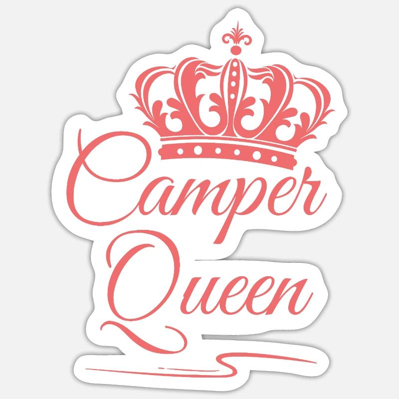 Camper Queen - Sticker Größe S (10 x 10 cm) - Mattweiß
