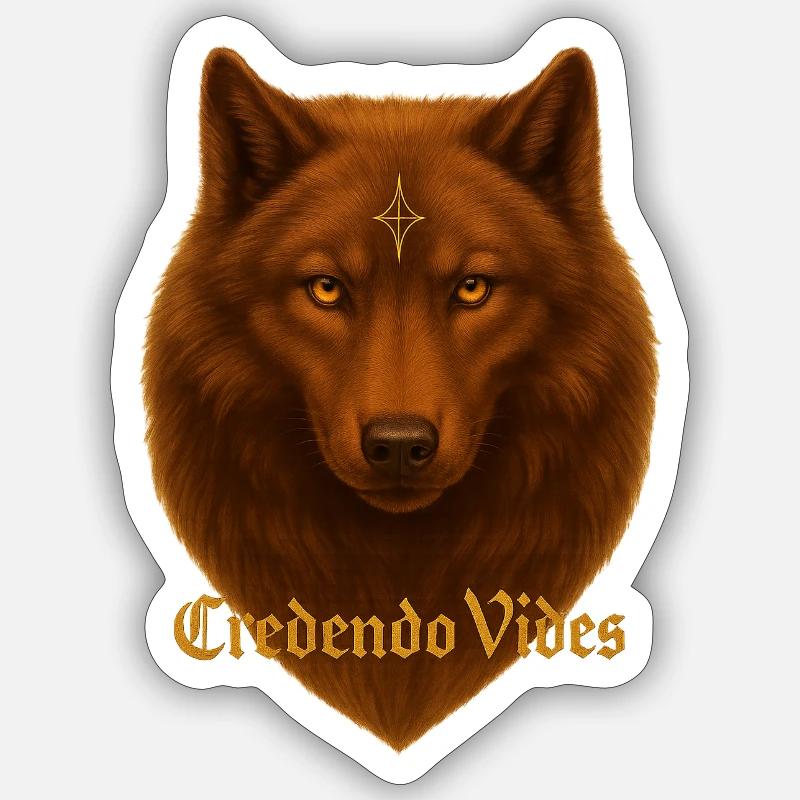 Leerer Credendo Wolf - Sticker Größe S (10 x 10 cm) - Mattweiß