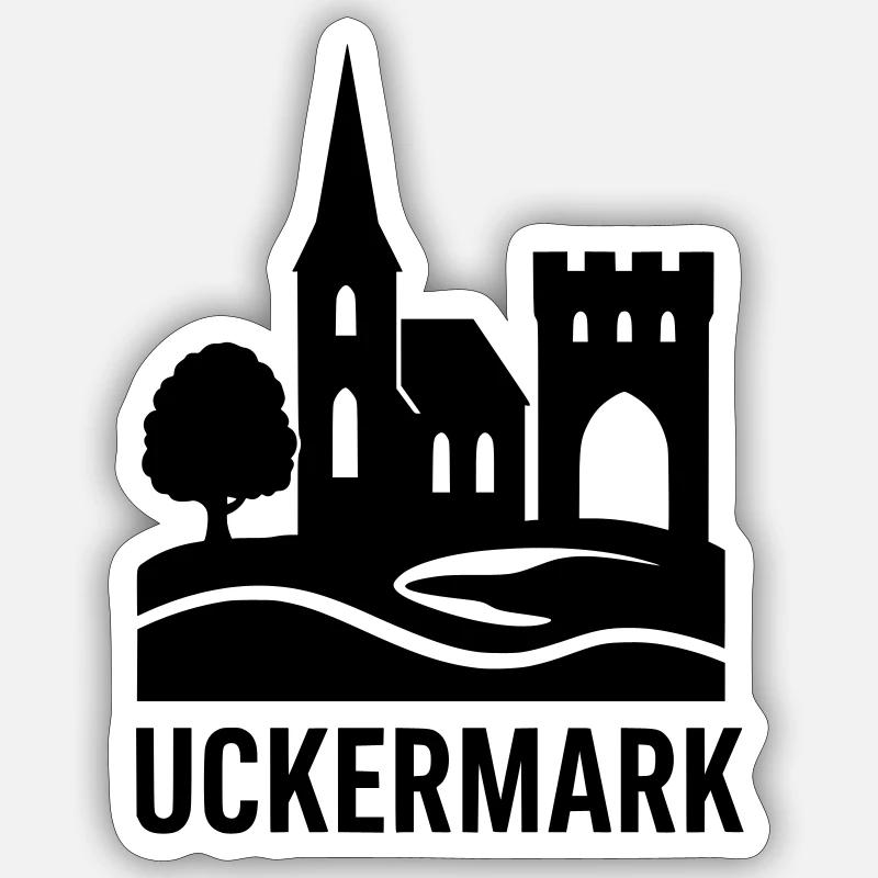 uckermark silhouette - Sticker Größe S (10 x 10 cm) - Mattweiß