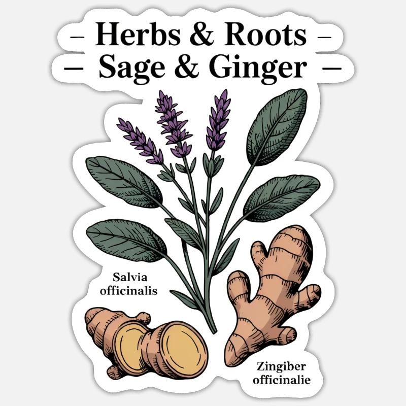 Erbe Botaniche Sticker formato S (10 x 10 cm)