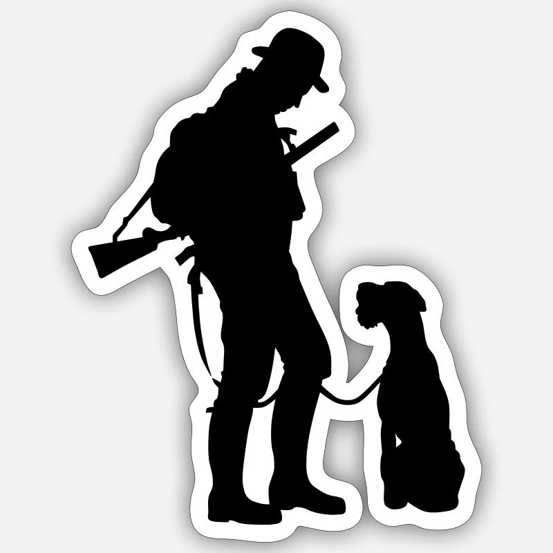 Hunter - Sticker size S (10 x 10 cm) - white matte