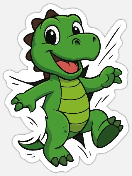 Comic Dino – Für echte Dinosaurier Fans - Sticker Größe S (10 x 10 cm) - Mattweiß