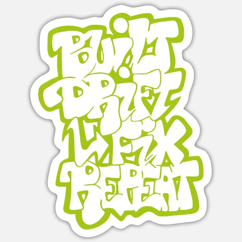 Dérivée construite Fix Repeat 02 - Sticker taille S (10 x 10 cm) - blanc mat