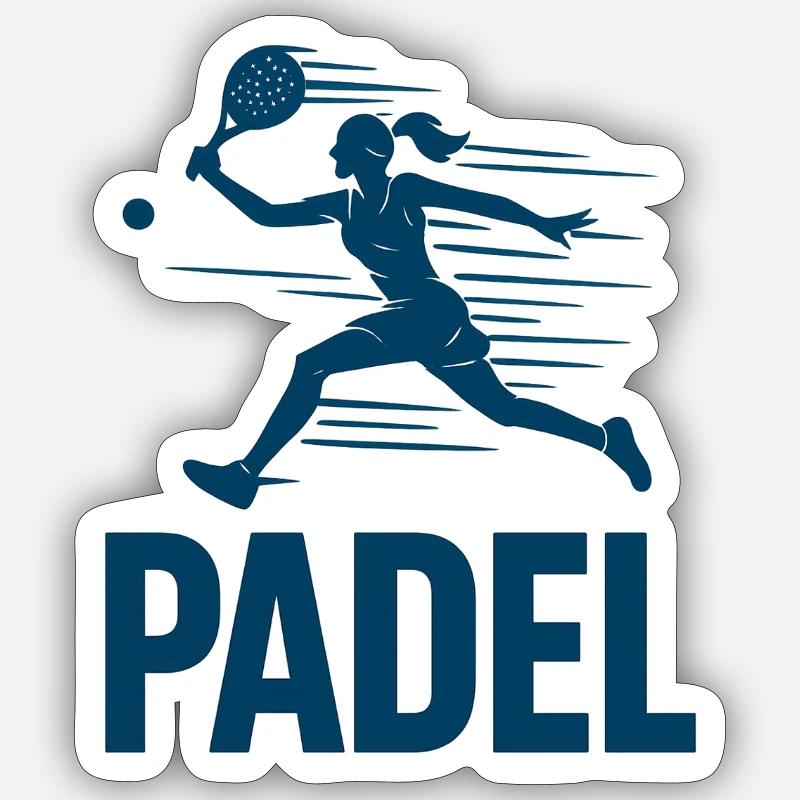 Padel Sprinter Silhouette - Sticker taille S (10 x 10 cm) - blanc mat