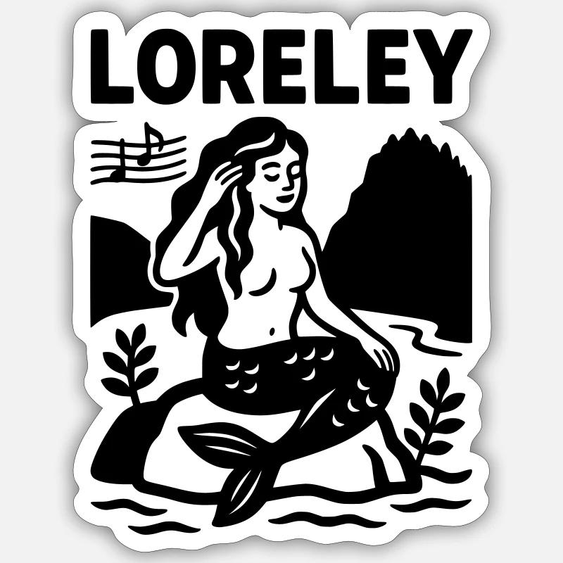 Loreley - Sticker taille S (10 x 10 cm) - blanc mat