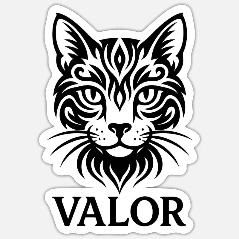 Cat - Valor - Sticker taille S (10 x 10 cm) - blanc mat