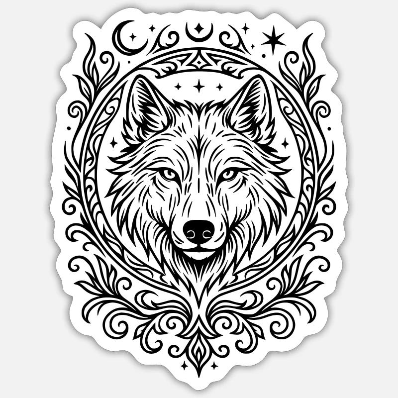 Wolf's Head - Sticker size S (10 x 10 cm) - white matte