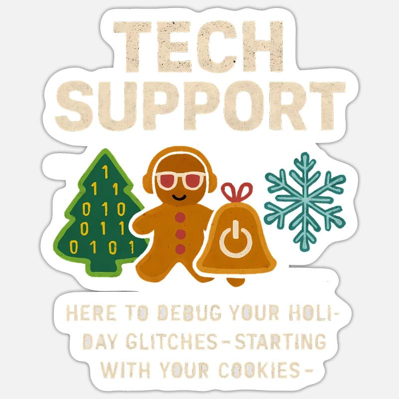 Admin Weihnachtsgeschenk IT Support Debugging - Sticker Größe S (10 x 10 cm) - Mattweiß
