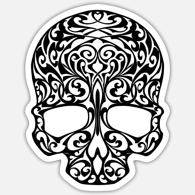 Stammesschädel - Sticker Größe S (10 x 10 cm) - Mattweiß