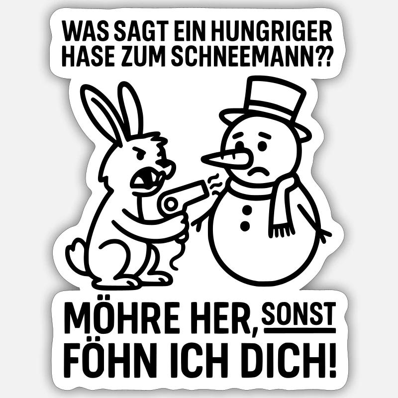 Carrot Hungry Rabbit - Sticker size S (10 x 10 cm) - white matte