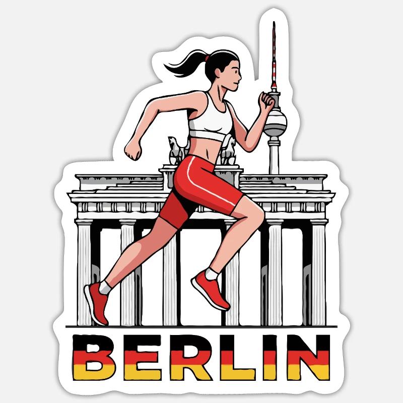 Berlin runner - Sticker size S (10 x 10 cm) - white matte