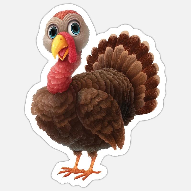 Truthahn - Sticker Größe S (10 x 10 cm) - Mattweiß