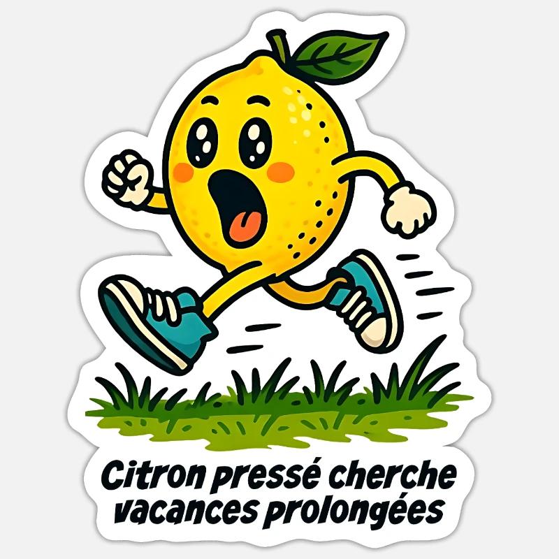 Squeezed lemon looking for extended vacation Sticker size S (10 x 10 cm)
