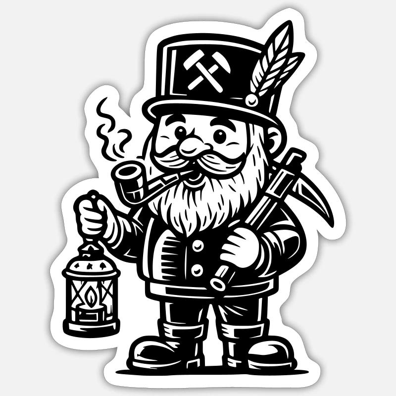 Bergmann Räuchermann Erzgebirge - Sticker taille S (10 x 10 cm) - blanc mat