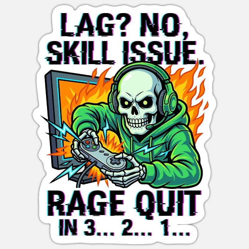 Was? No, Skill Issue. - Sticker size S (10 x 10 cm) - white matte