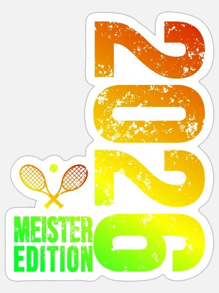 Tennis Meister edition 2026 bunt - Sticker Größe S (10 x 10 cm) - Mattweiß
