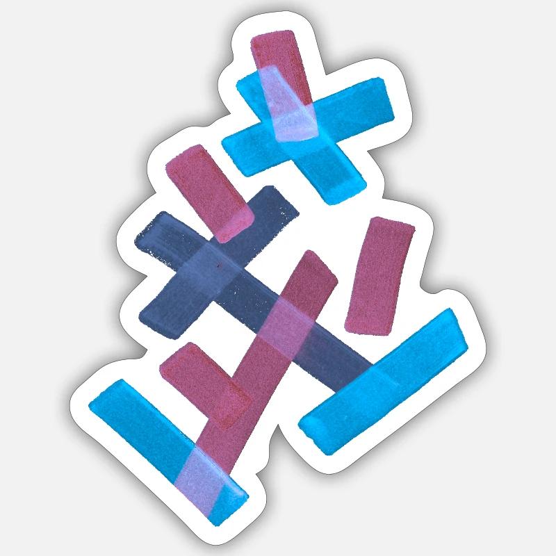 Muster - Modern & Bunt - Sticker Größe S (10 x 10 cm) - Mattweiß