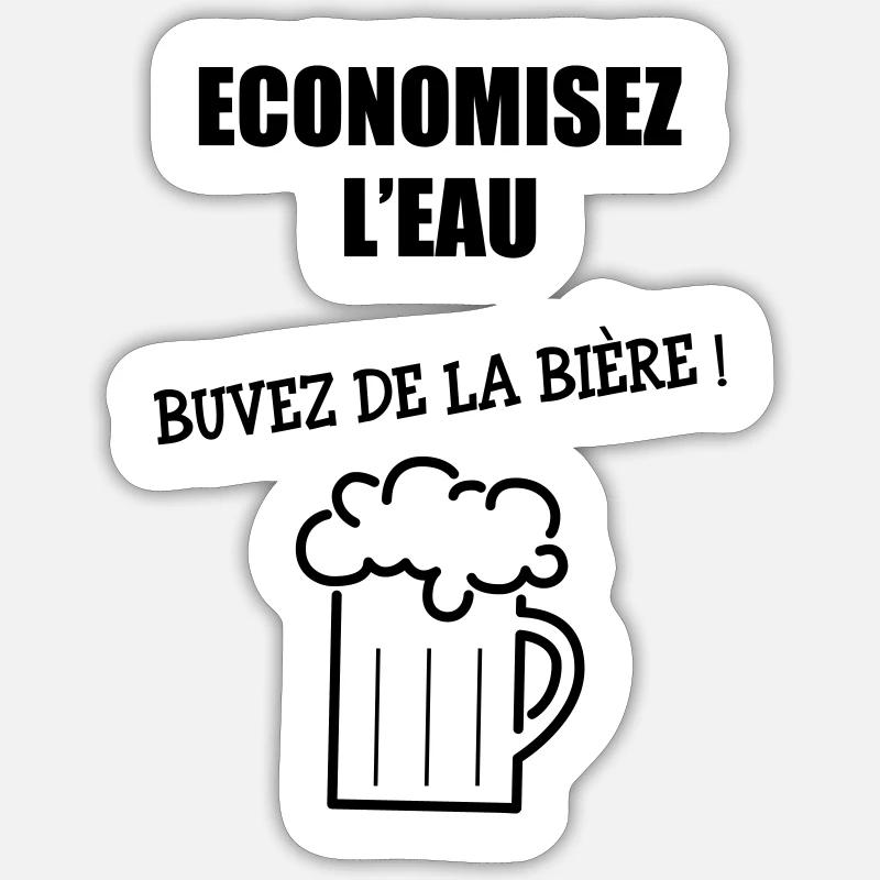 Save water, drink beer - Sticker size S (10 x 10 cm) - white matte