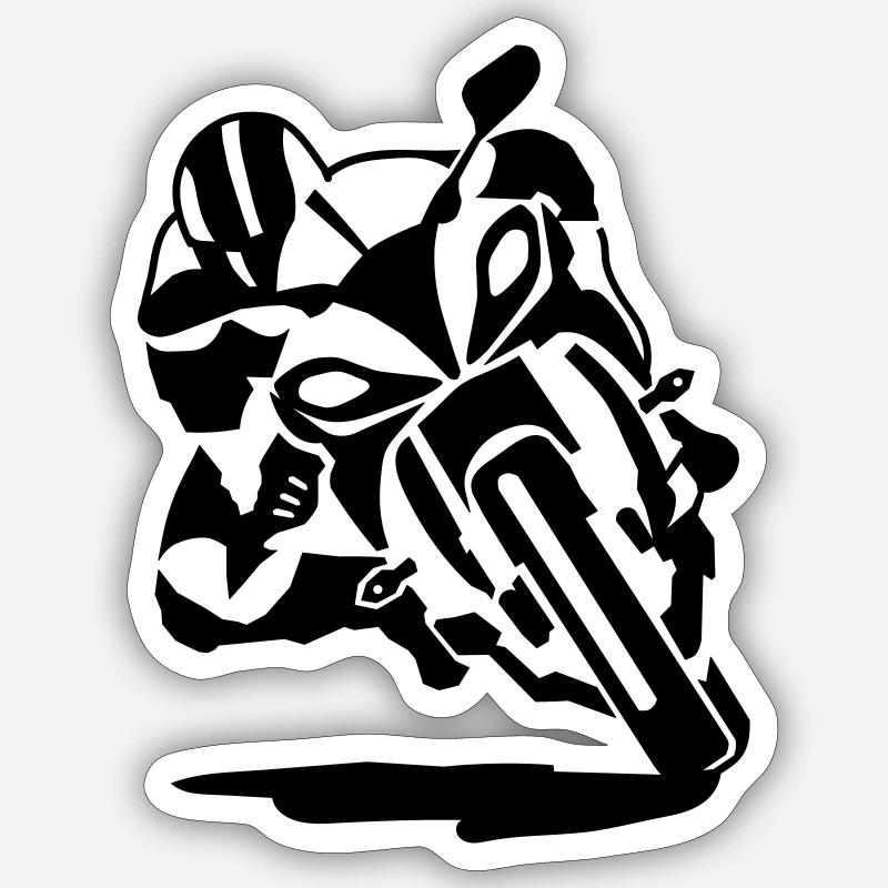 motorcycle - Sticker size S (10 x 10 cm) - white matte