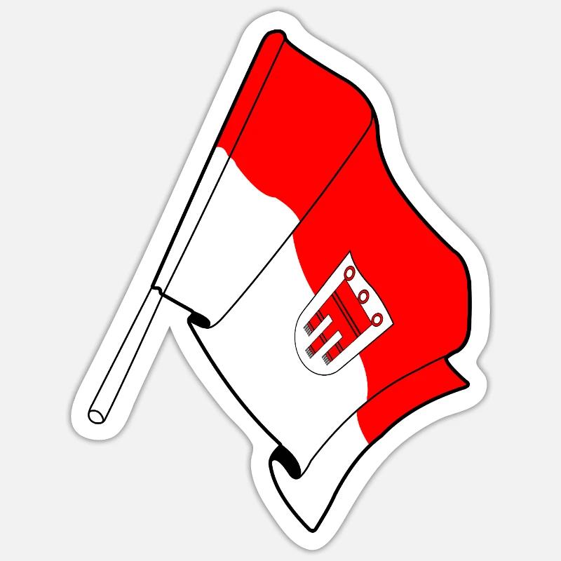 Drapeau Vorarlberg - Sticker taille S (10 x 10 cm) - blanc mat