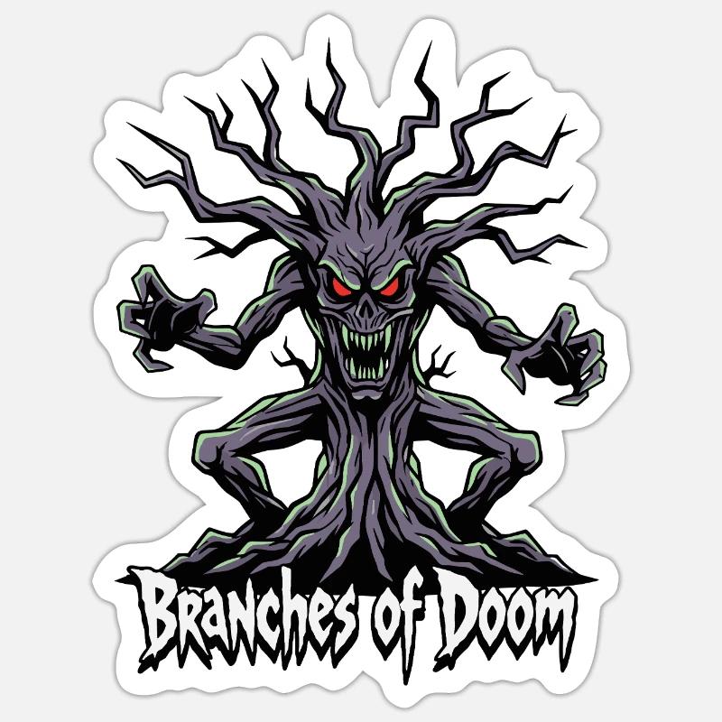 Branches of Doom – Dämonischer Baumgeist - Sticker taille S (10 x 10 cm) - blanc mat