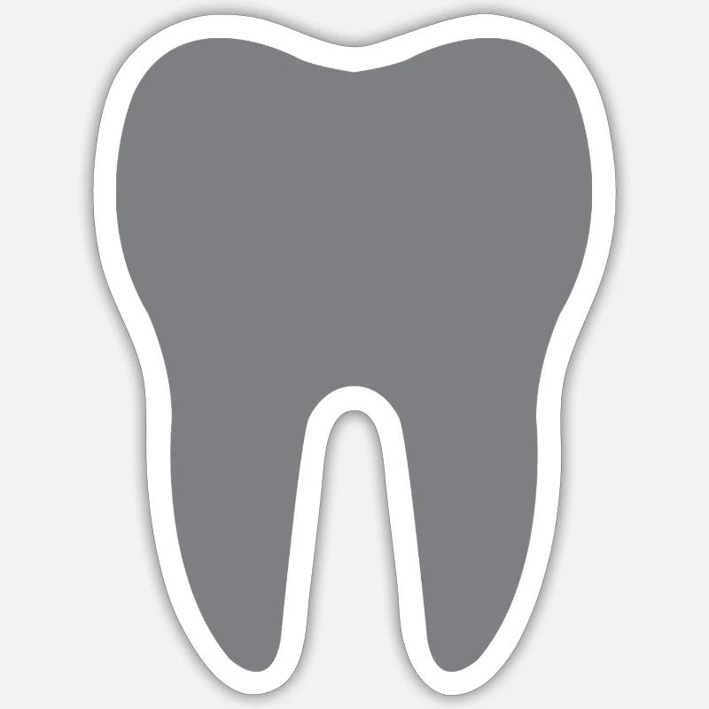 Dent - Sticker taille S (10 x 10 cm) - blanc mat
