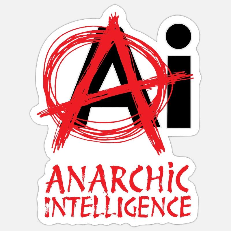 ANARCHIC INTELLIGENCE - let's talk - Sticker taille S (10 x 10 cm) - blanc mat