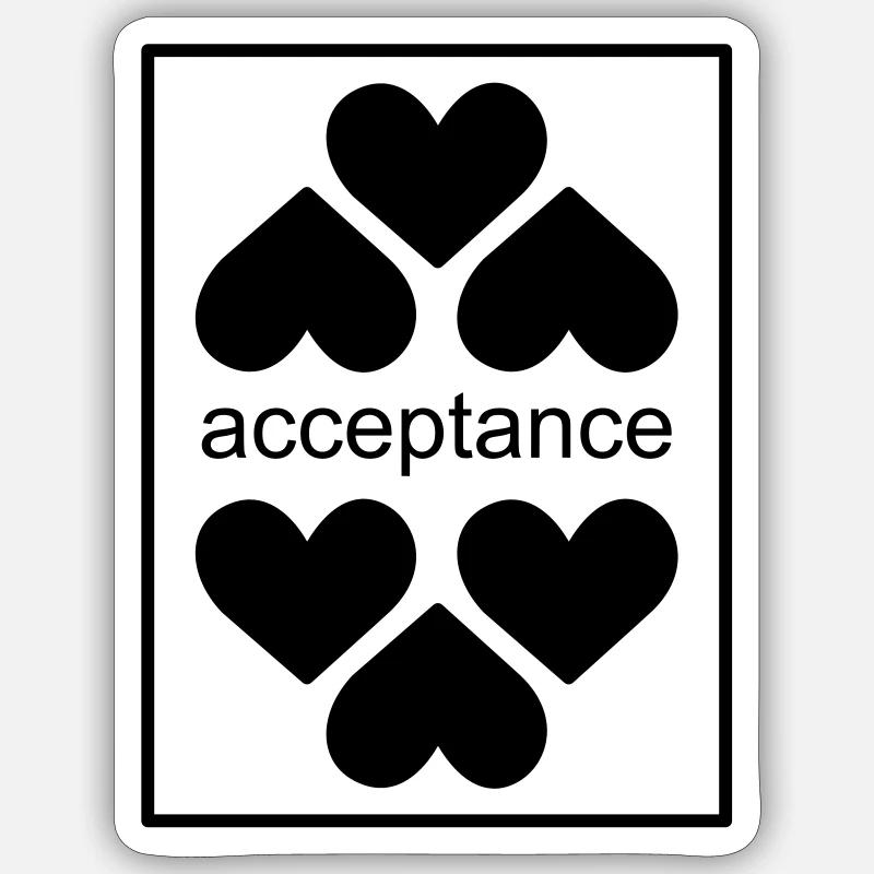 Akzeptanz - Sticker Größe S (10 x 10 cm) - Mattweiß