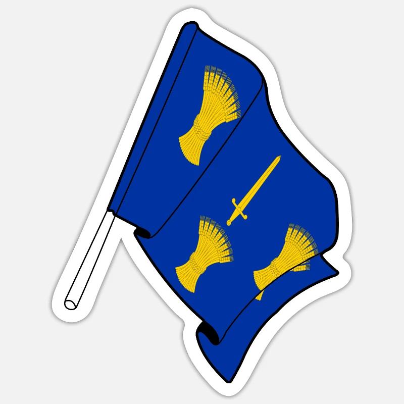 Drapeau du Cheshire - Sticker taille S (10 x 10 cm) - blanc mat