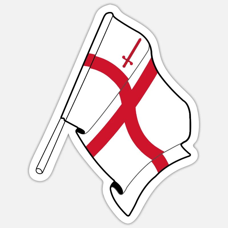 Drapeau de la ville de Londres - Sticker taille S (10 x 10 cm) - blanc mat