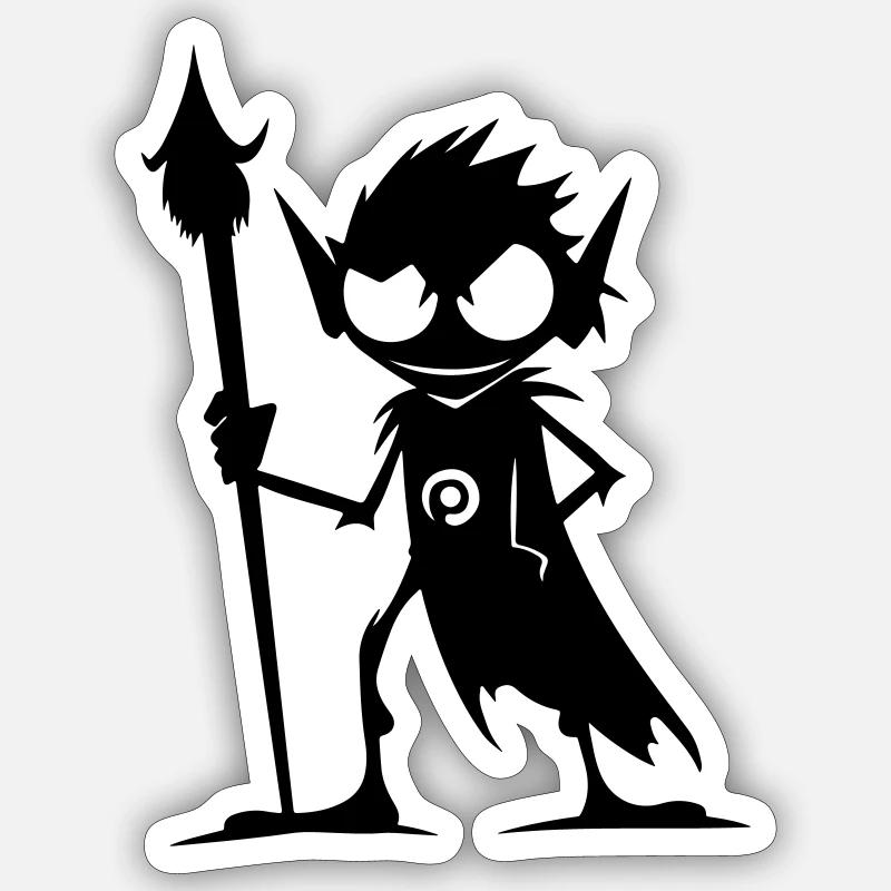 Goblin Ork - Sticker Größe S (10 x 10 cm) - Mattweiß