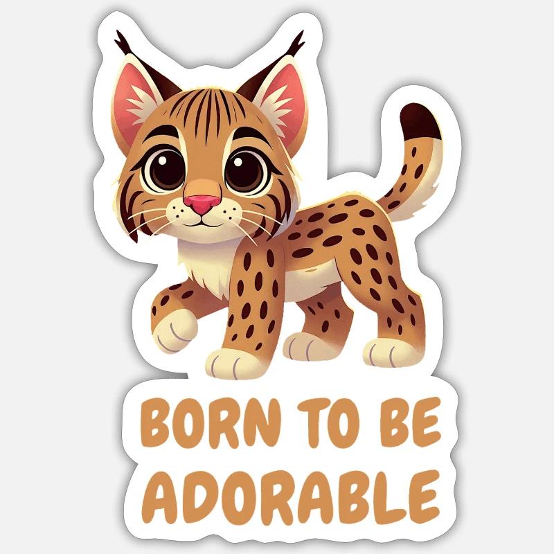 Süßer, bunter Luchs - Sticker Größe S (10 x 10 cm) - Mattweiß