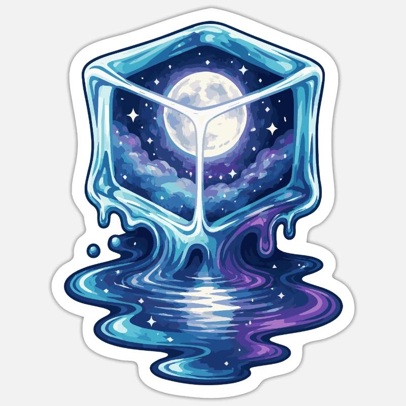 Galaxie cosmique Icecube - Sticker taille S (10 x 10 cm) - blanc mat