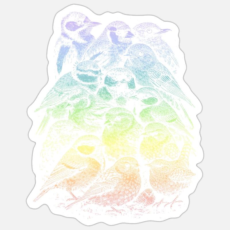 Oiseau de jardin - Sticker taille S (10 x 10 cm) - blanc mat