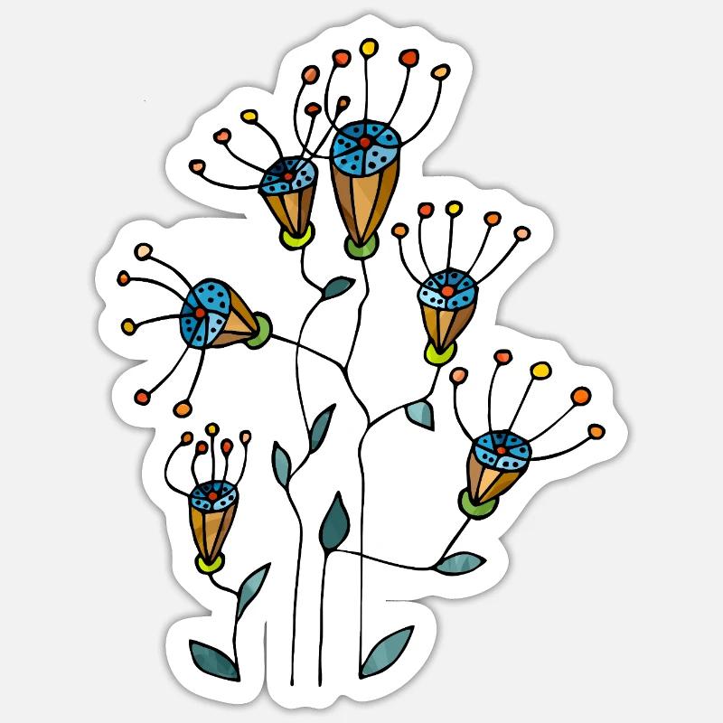 Fleur - Sticker taille S (10 x 10 cm) - blanc mat